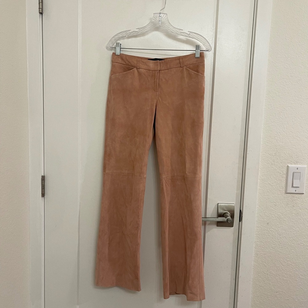 Express Genuine Leather Pink Straight Leg Pants Western Luxury Business Barbie‎